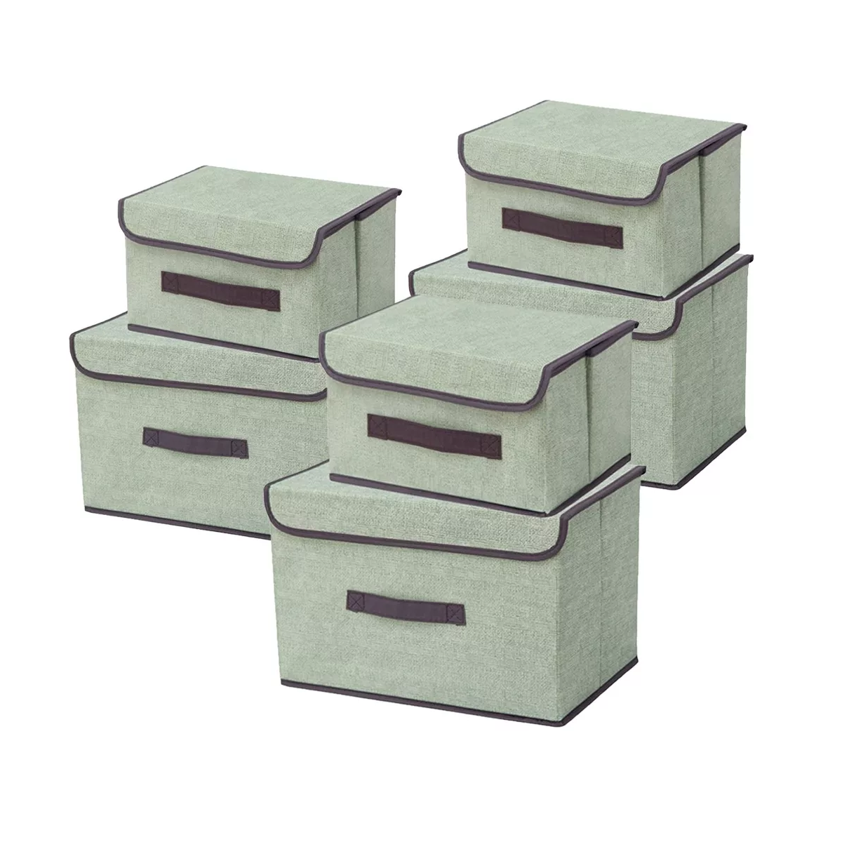 Foto 2 pulgar | 6 Unidades Cajas Organizadoras De Tela Plegables Con Tapas Eo Safe Imports Esi-14997  Verde