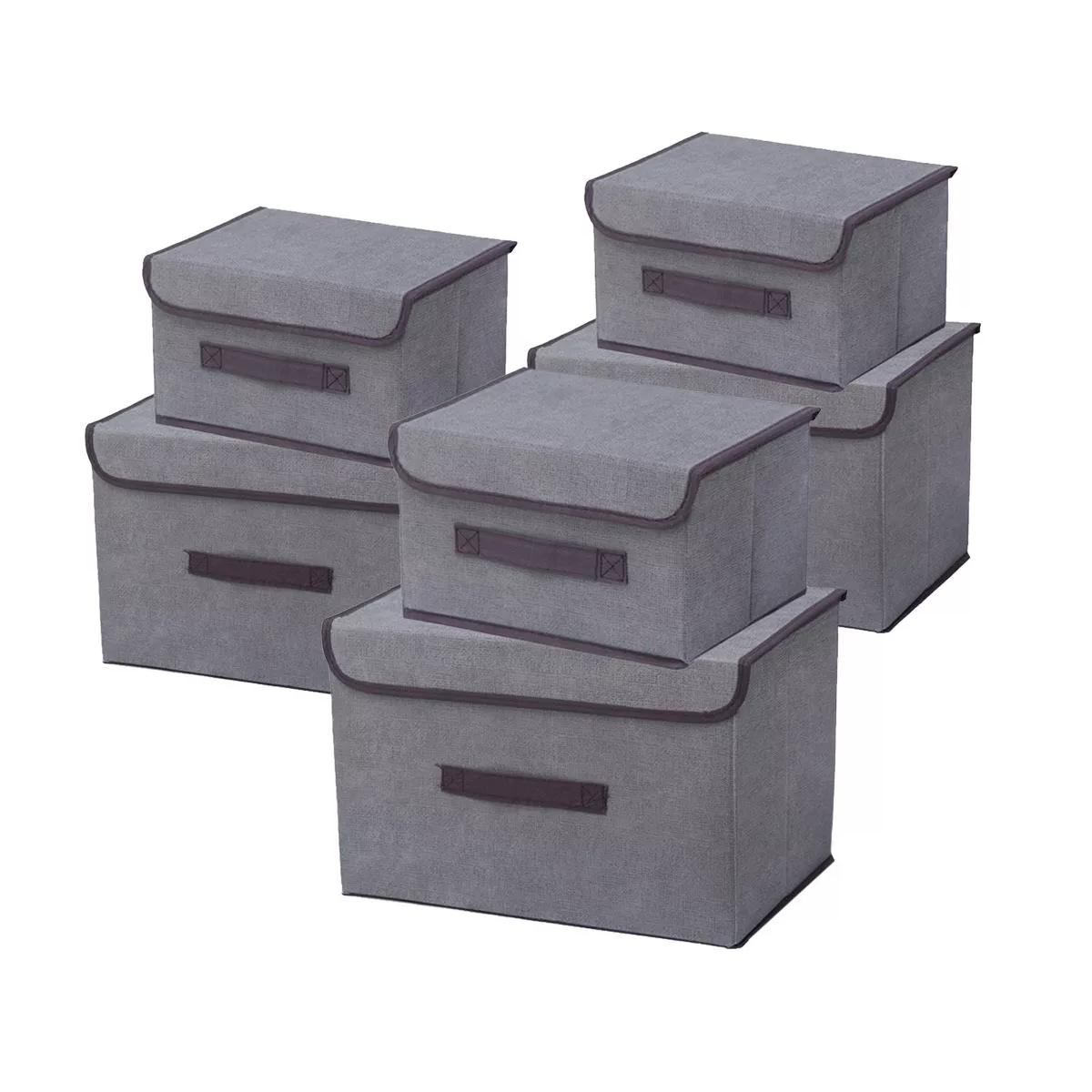 Foto 2 pulgar | 6 Unidades Cajas Organizadoras De Tela Plegables Con Tapas Eo Safe Imports Esi-14996 Gris