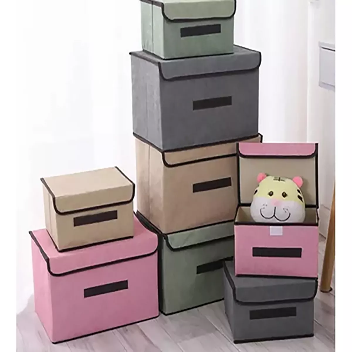 Foto 4 pulgar | Cajas De Almacenamiento De Tela Plegables Con Tapas 6 Pza Eo Safe Imports Esi-14999 Rosa