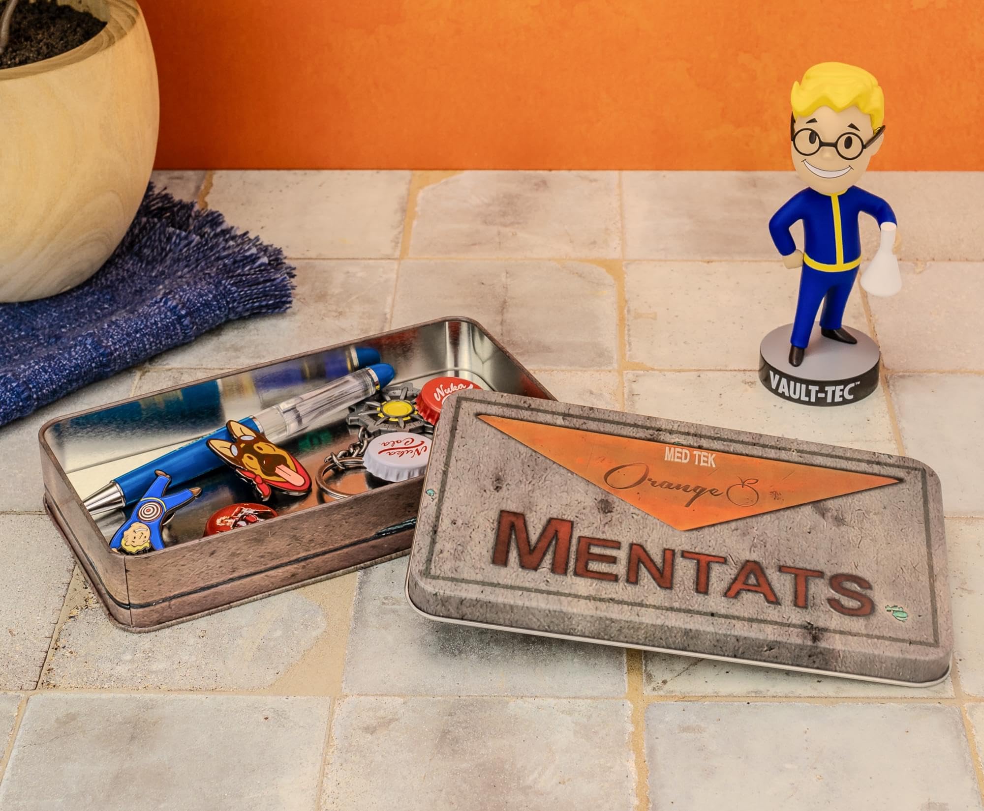 Foto 6 pulgar | Réplica De Lata De Almacenamiento Toynk Fallout Orange Mentats - Venta Internacional.