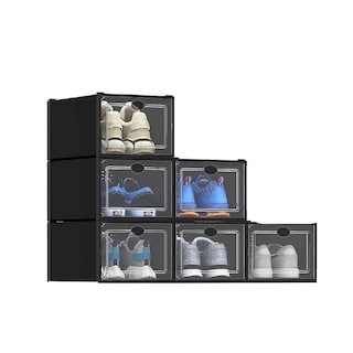 Foto 1 | Pack de 6 Cajas Organizadoras Negras Apilables