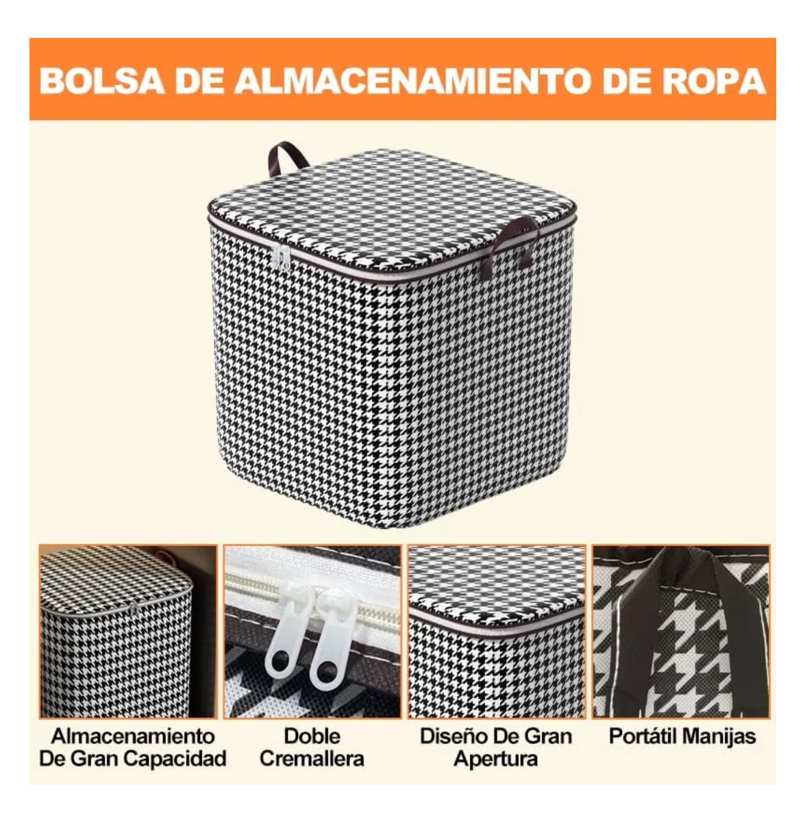 Foto 3 pulgar | 3 Bolsas Organizador Belug Ropa Almacenamiento Blanco Negro