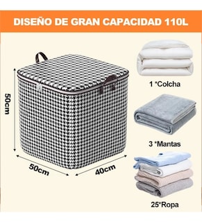 Foto 5 | 3 Bolsas Organizador Belug Ropa Almacenamiento Blanco Negro