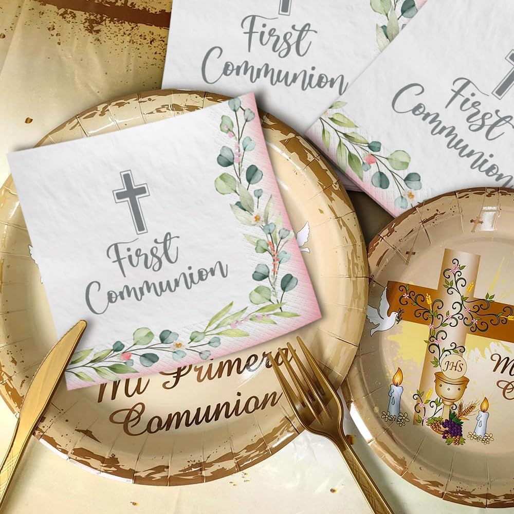 Foto 4 pulgar | Servilletas Amscan My First Communion, 16,5 X 16,5 Cm, 40 Unidades - Venta Internacional.
