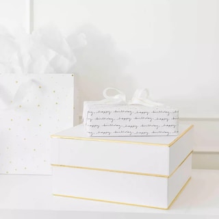 Foto 4 | 2 Cajas De Regalo Sorpresa Forma Cuadrada Blanca Con Dorado