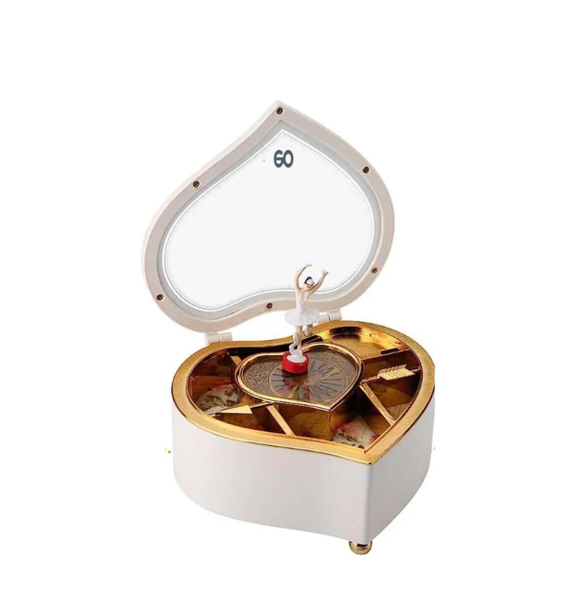 Foto 2 pulgar | Cajas Musical Forma De Corazon Bailarina Eo Safe Imports Esi-20511 Blanco
