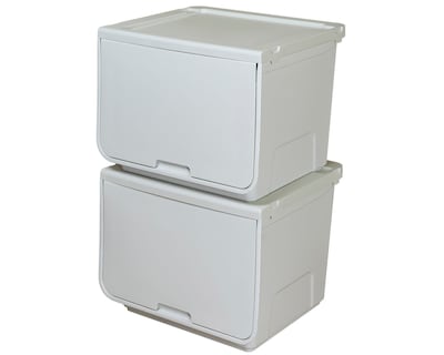 Foto 1 | Cajas De Plástico Organizadora Polycar Modelo Multibox Color Blanca 2 Piezas