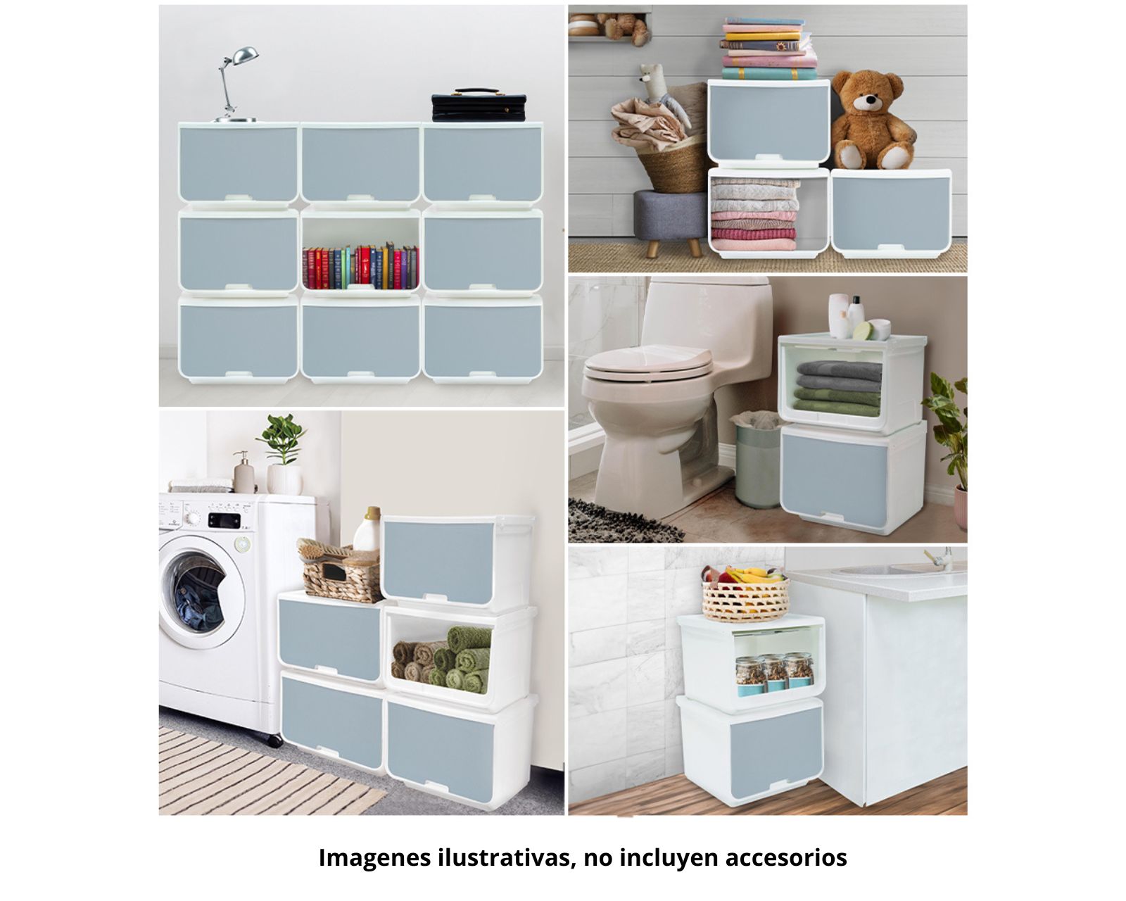 Foto 4 pulgar | Cajas De Plástico Organizadora Polycar Modelo Multibox Color Blanca 2 Piezas