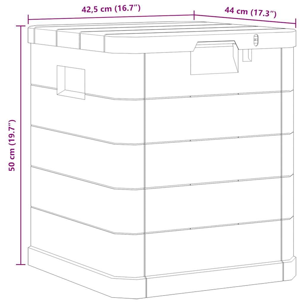 Foto 4 pulgar | Caja De Almacenamiento Para Patio Vidaxl  Impermeable  Capacidad 90 L  Color Marrón - Venta Internacional.