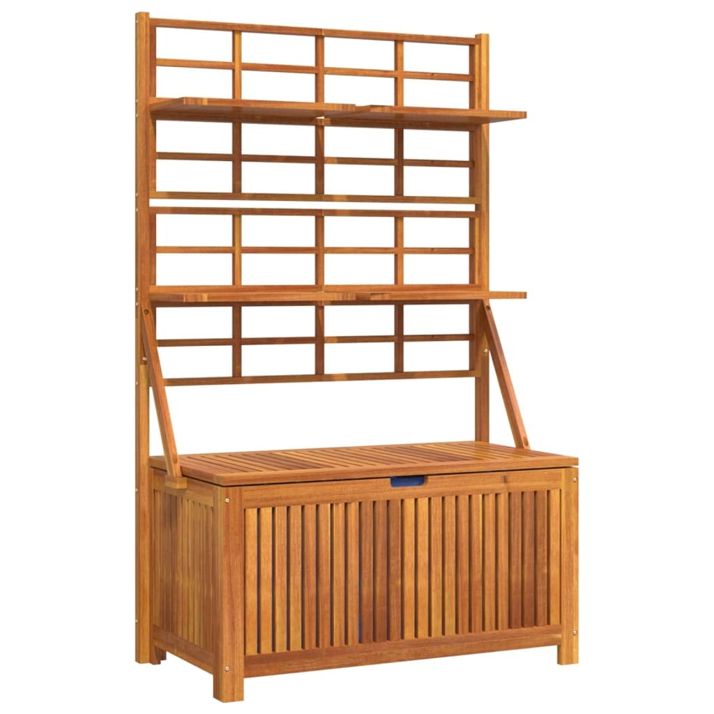 Foto 2 pulgar | Caja De Almacenamiento Para Patio Vidaxl De Madera Maciza De Acacia Con Enrejado  160 Cm - Venta Internacional.