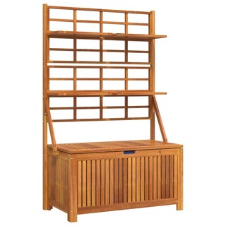 Foto 1 | Caja De Almacenamiento Para Patio Vidaxl De Madera Maciza De Acacia Con Enrejado 160 Cm - Venta Internacional.
