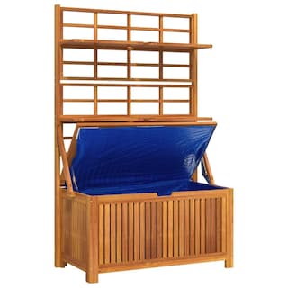 Foto 3 | Caja De Almacenamiento Para Patio Vidaxl De Madera Maciza De Acacia Con Enrejado 160 Cm - Venta Internacional.
