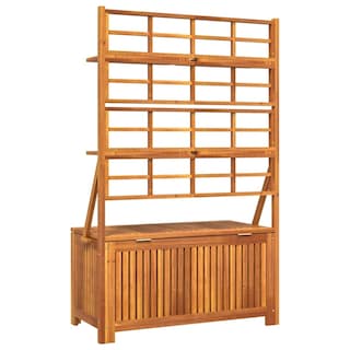 Foto 5 | Caja De Almacenamiento Para Patio Vidaxl De Madera Maciza De Acacia Con Enrejado 160 Cm - Venta Internacional.