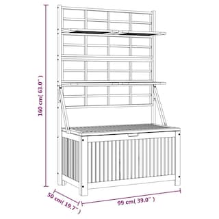 Foto 7 | Caja De Almacenamiento Para Patio Vidaxl De Madera Maciza De Acacia Con Enrejado 160 Cm - Venta Internacional.