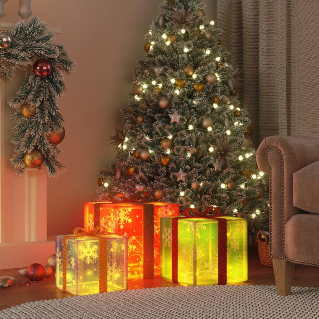 Foto 3 pulgar | Cajas Navideñas Iluminadas Vidaxl  Juego De 3 64 Luces Led - Venta Internacional.