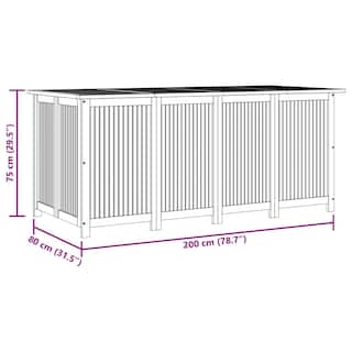 Foto 3 | Caja De Almacenamiento De Jardín Vidaxl Para Exteriores De Madera Maciza De Acacia 200 X 80 X 75 Cm - Venta Interna