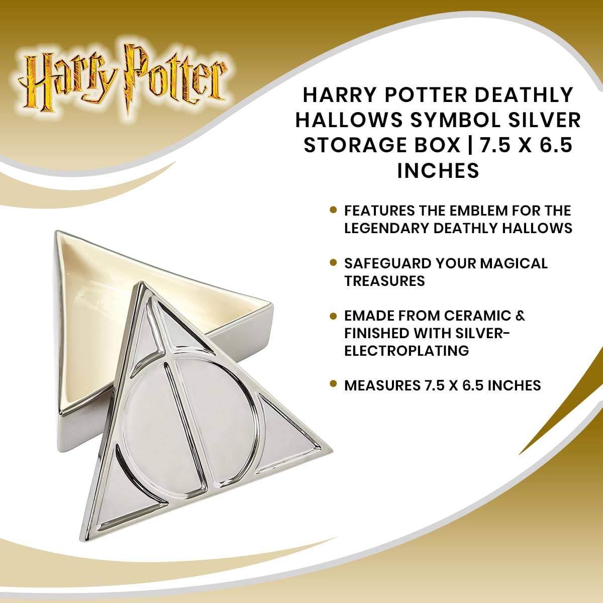 Foto 8 pulgar | Caja De Baratijas De Cerámica De Harry Potter De Las Reliquias De La Muerte  350 Ml - Venta Internacional.