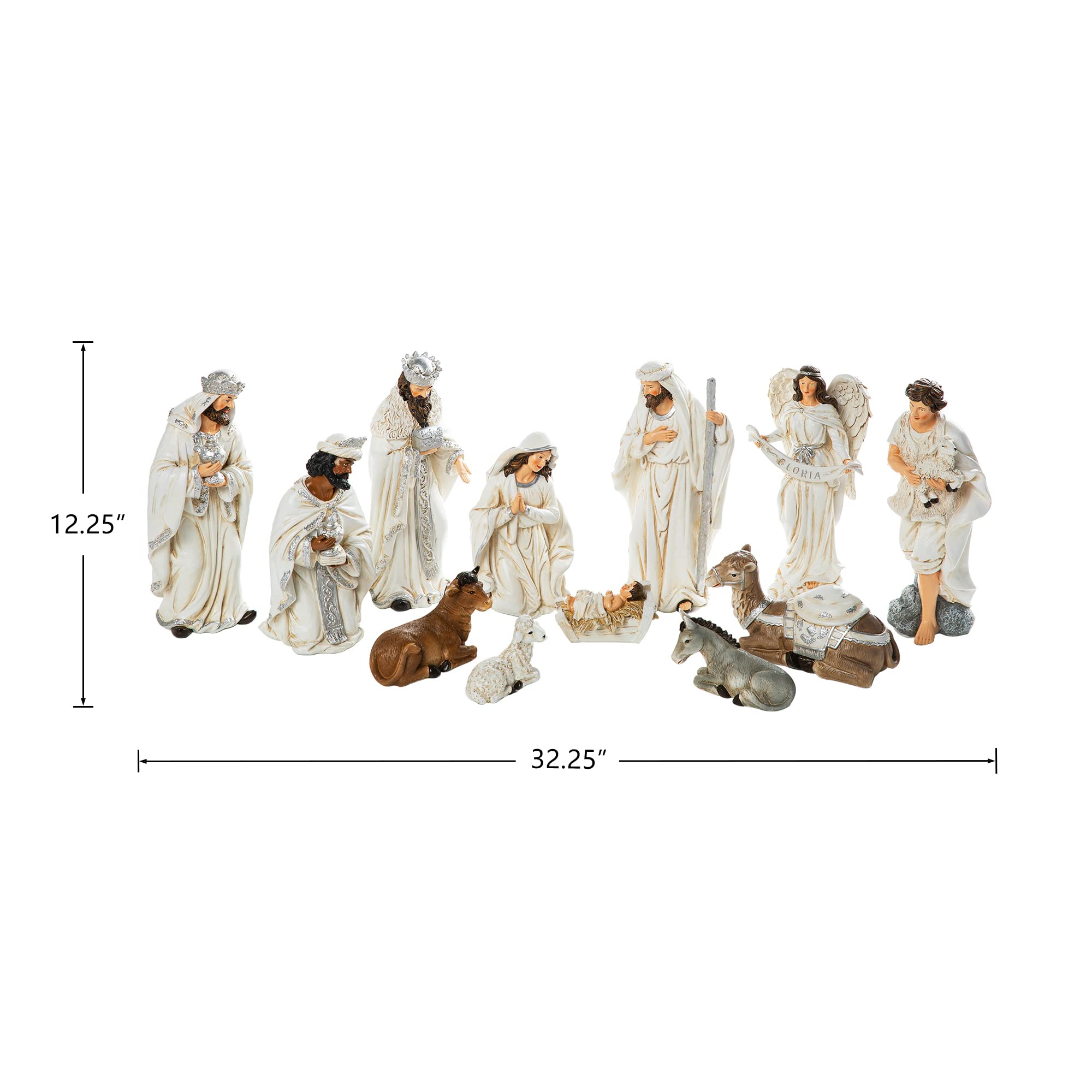 Foto 3 pulgar | Set De Figuras Navideñas Glitzhome De Resina Marfil, 12 Unidades - Venta Internacional.