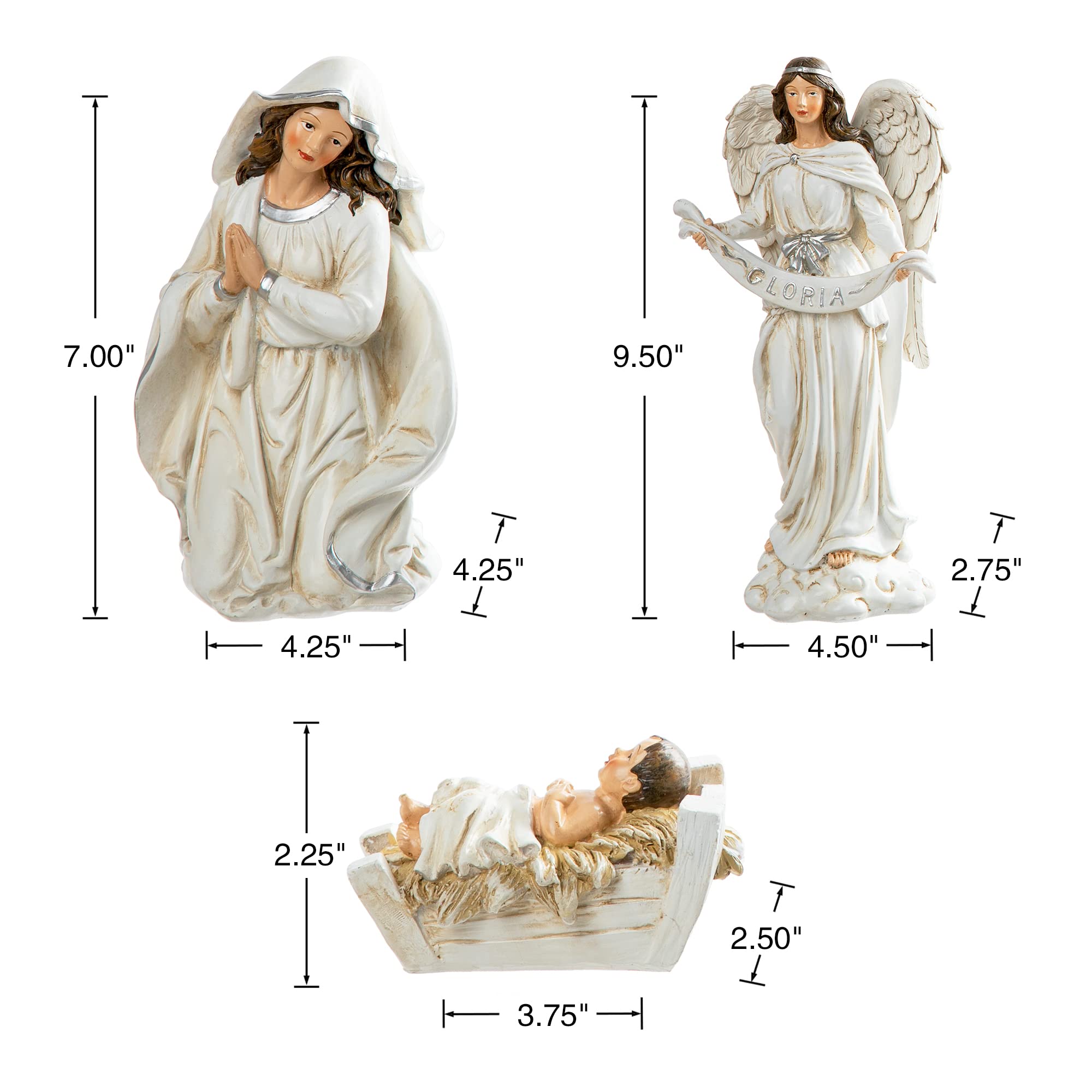 Foto 5 pulgar | Set De Figuras Navideñas Glitzhome De Resina Marfil, 12 Unidades - Venta Internacional.