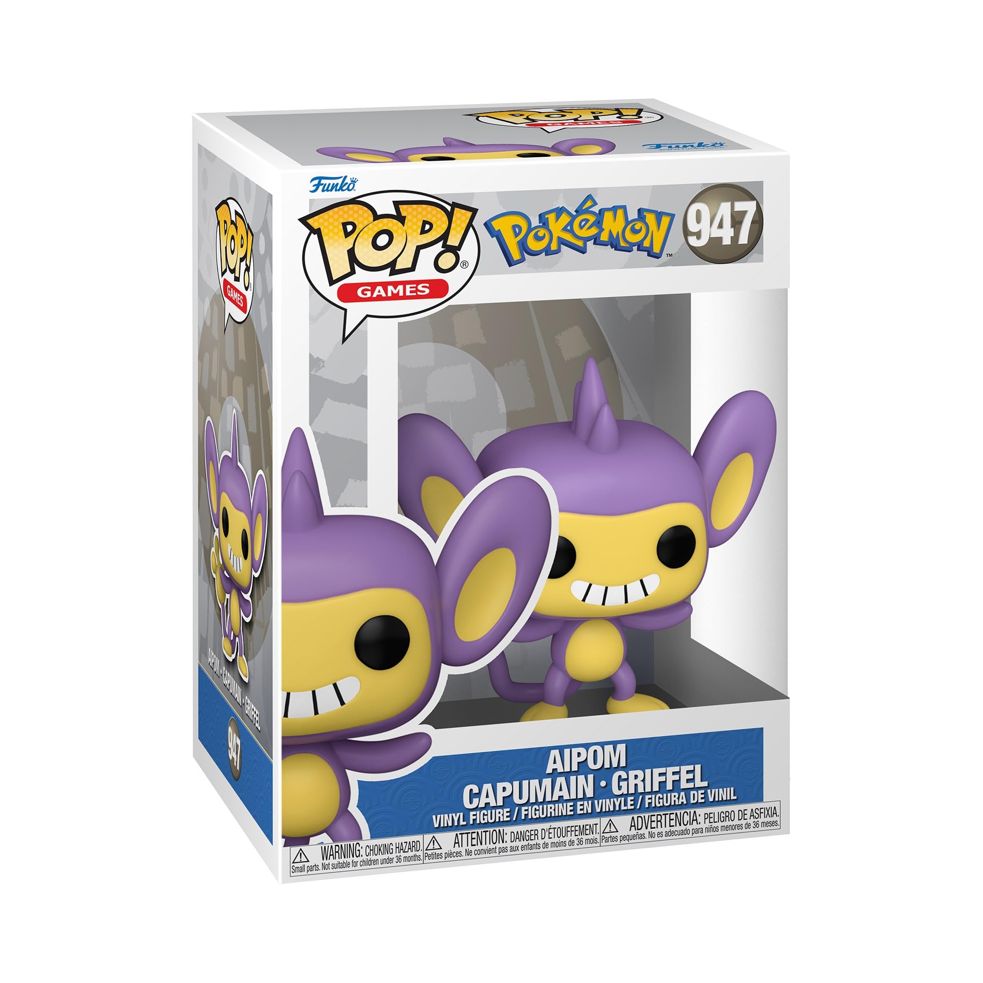 Foto 3 pulgar | Figura Funko Pokémon Aipom/capumain Pop De Vinilo De 10 Cm - Venta Internacional