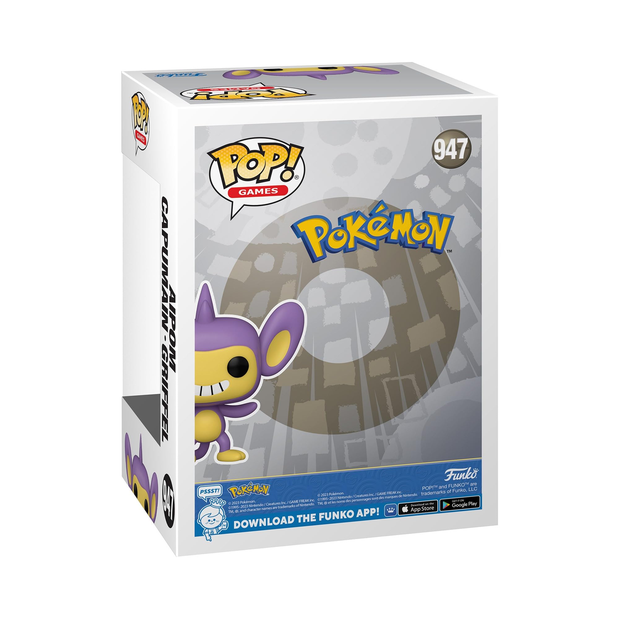 Foto 3 | Figura Funko Pokémon Aipom/capumain Pop De Vinilo De 10 Cm - Venta Internacional