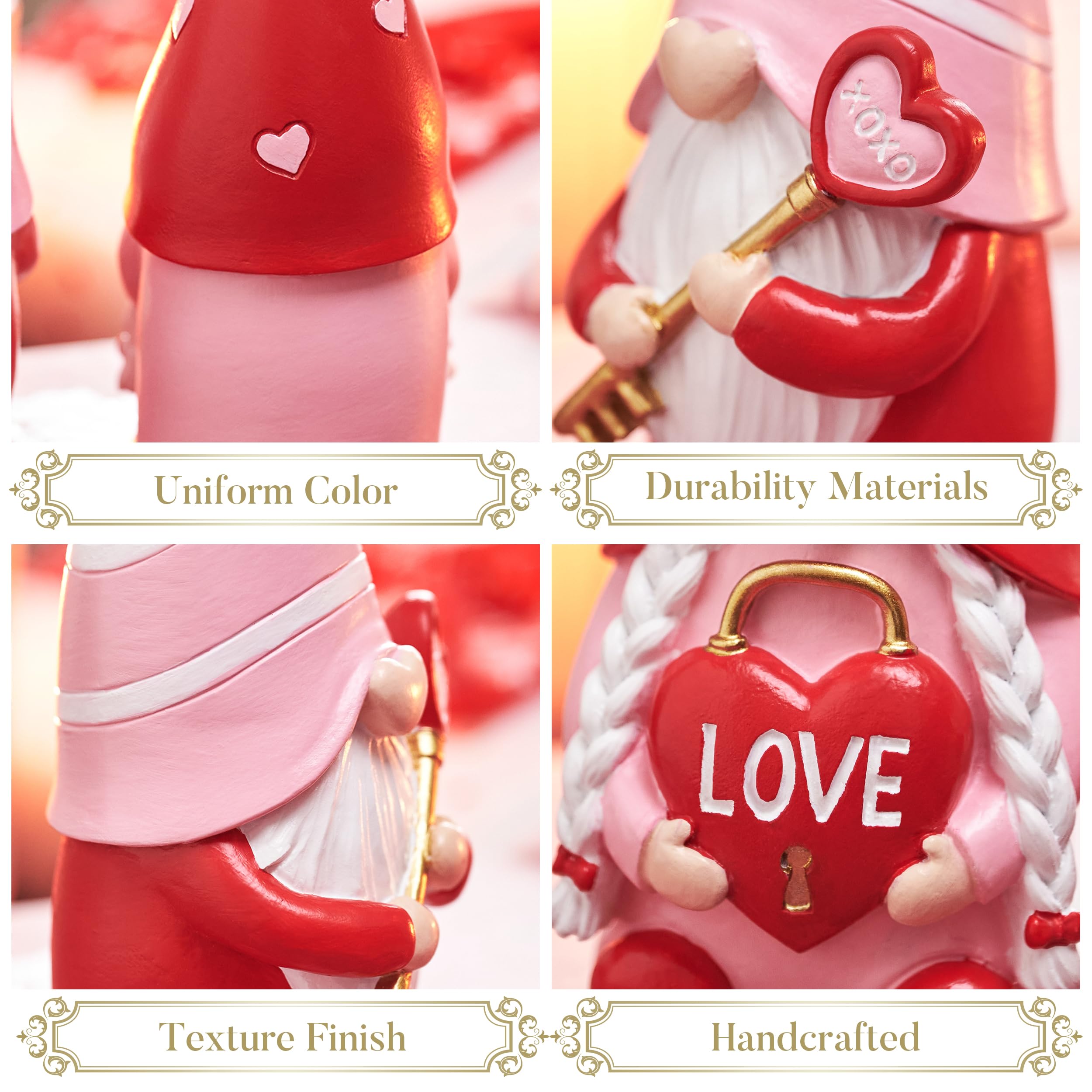 Foto 5 pulgar | Set Decorativo De Gnomos Valery Madelyn Para El Día De San Valentín, 11 Cm - Venta Internacional.