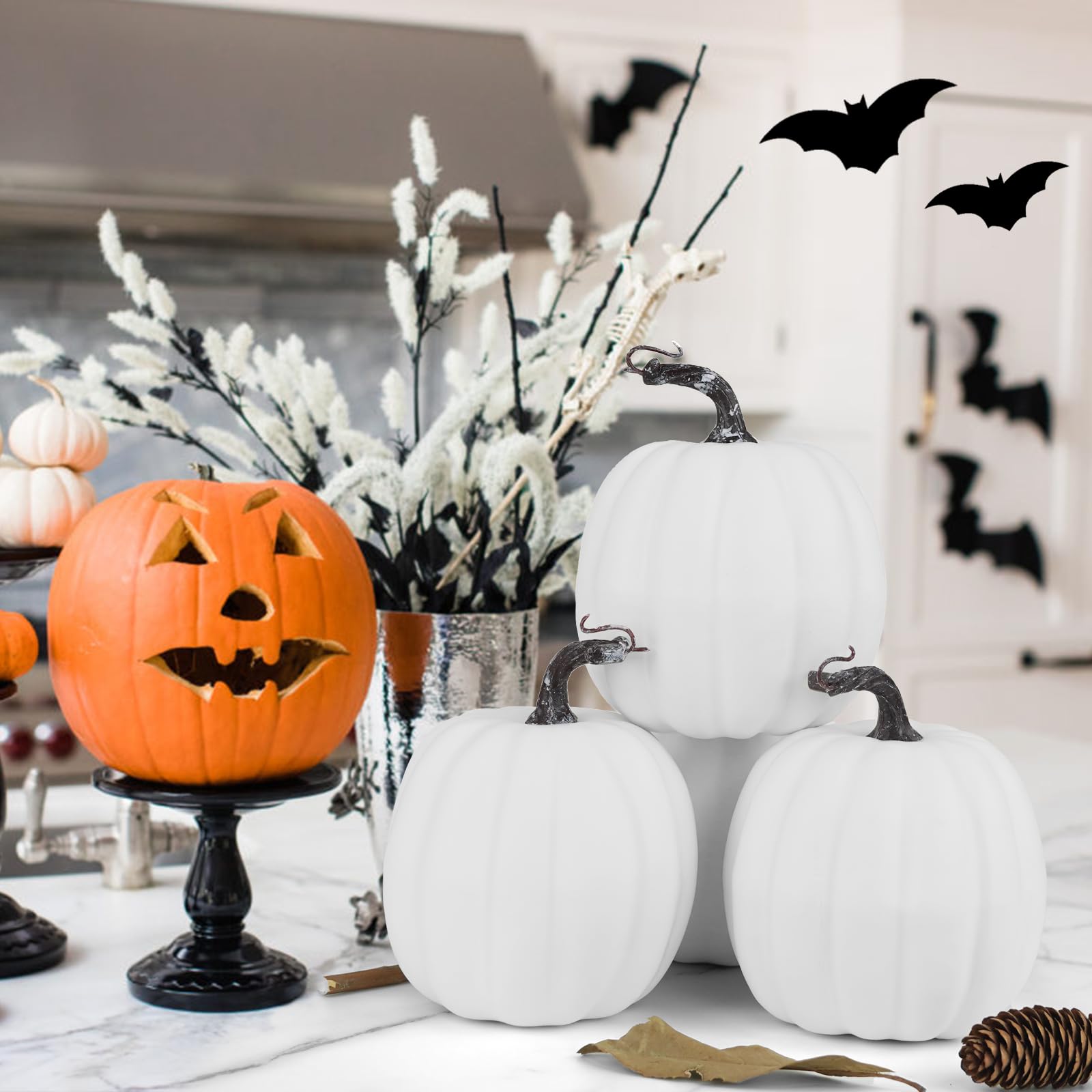 Foto 3 pulgar | Calabazas Decorativas Artmag Blancas 4 Piezas-Venta Internacional