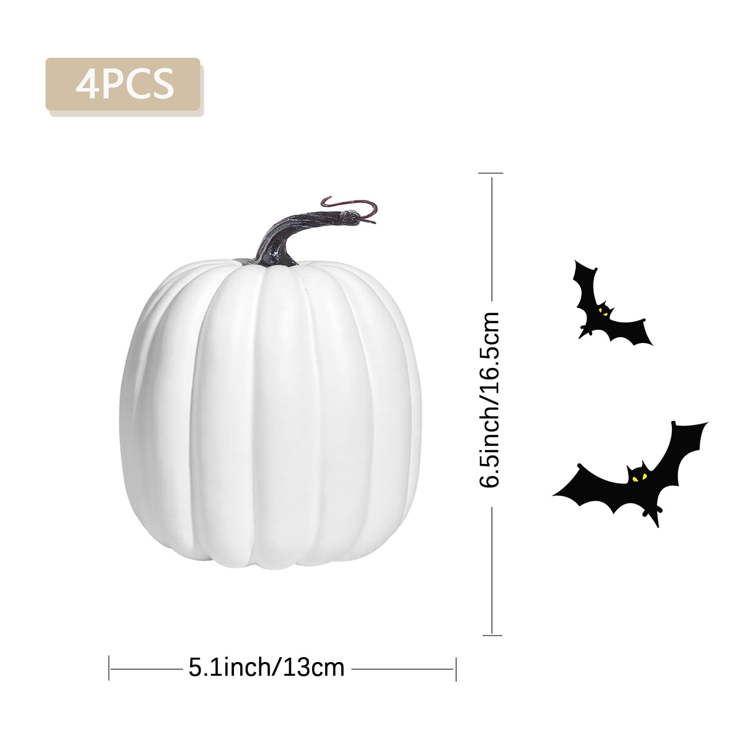 Foto 5 pulgar | Calabazas Decorativas Artmag Blancas 4 Piezas-Venta Internacional