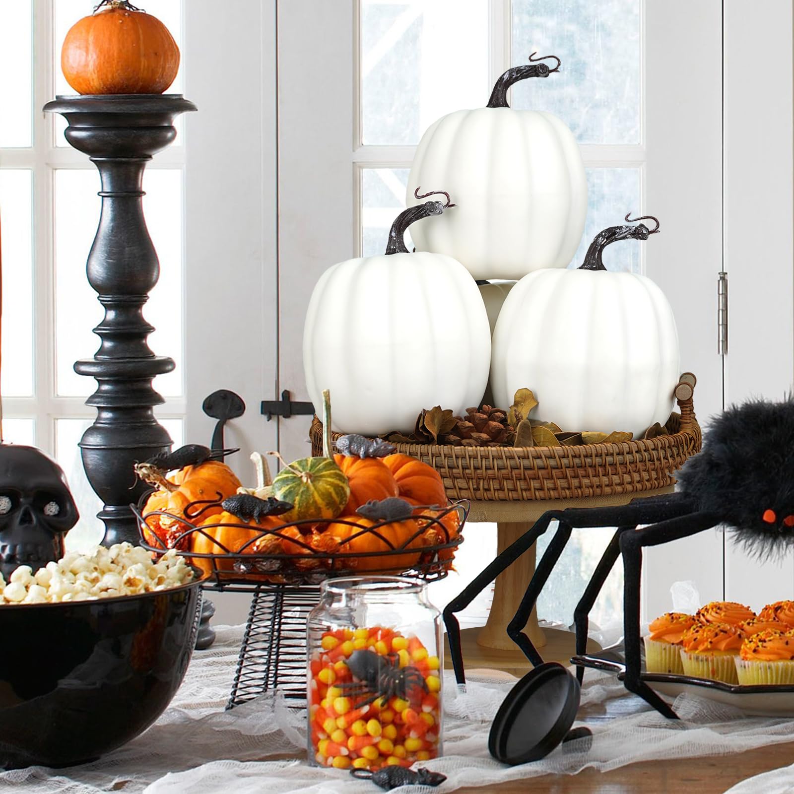 Foto 6 | Calabazas Decorativas Artmag Blancas 4 Piezas-Venta Internacional