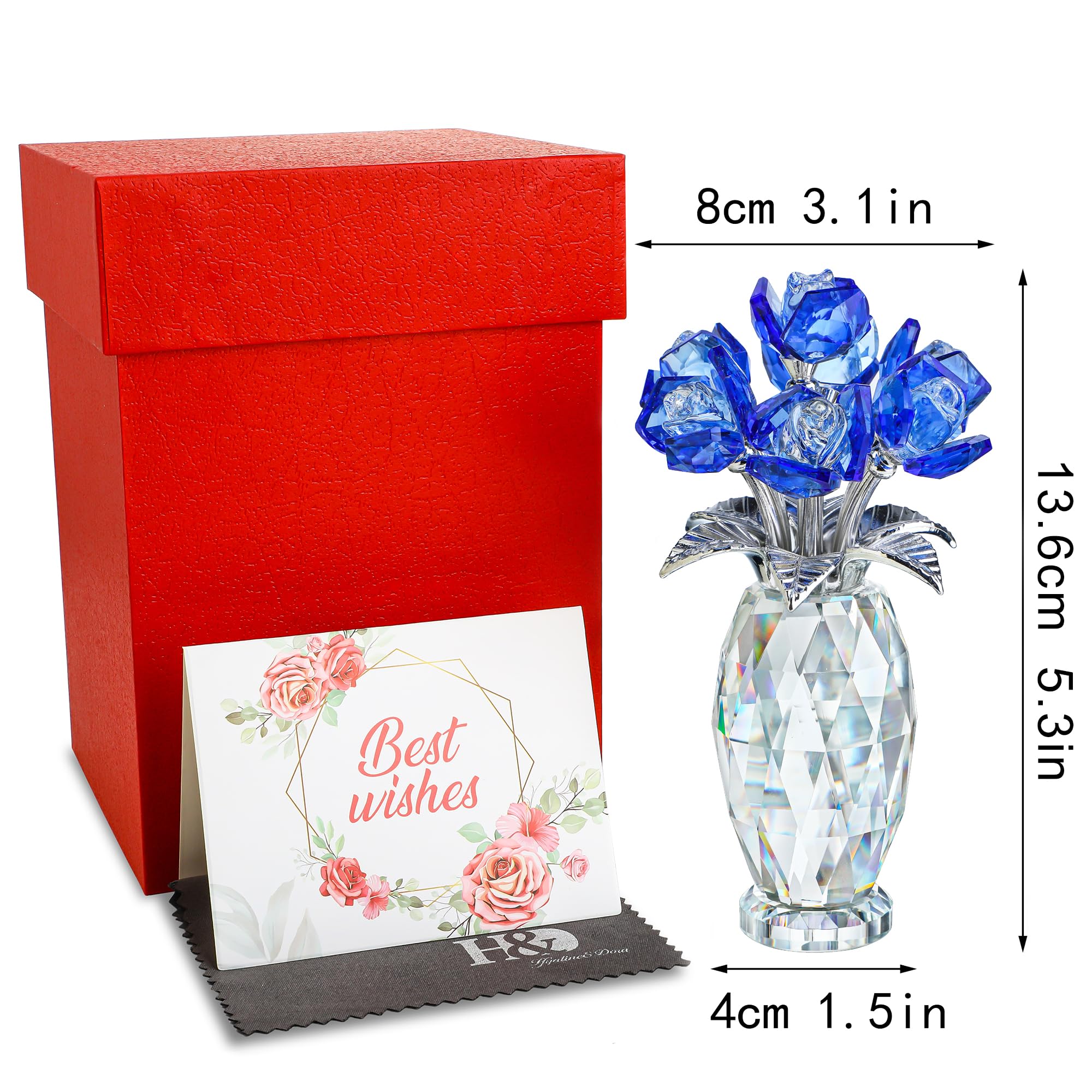Foto 5 pulgar | Pisapapeles Crystal Flower H&d Hyaline & Dora Blue Rose - Venta Internacional.