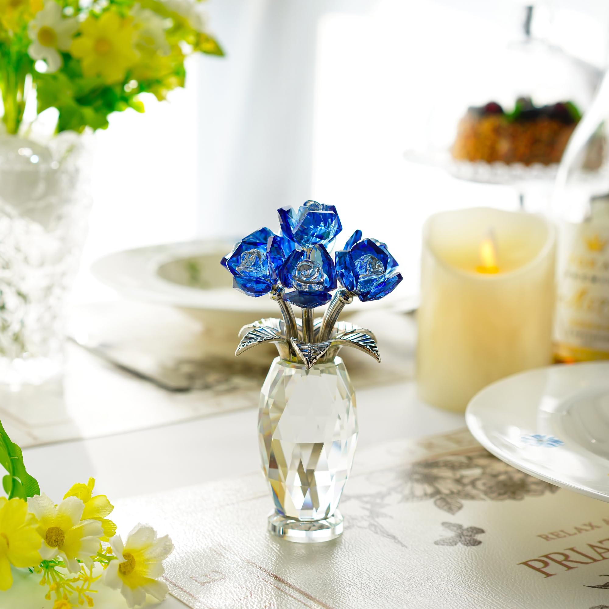 Foto 7 pulgar | Pisapapeles Crystal Flower H&d Hyaline & Dora Blue Rose - Venta Internacional.