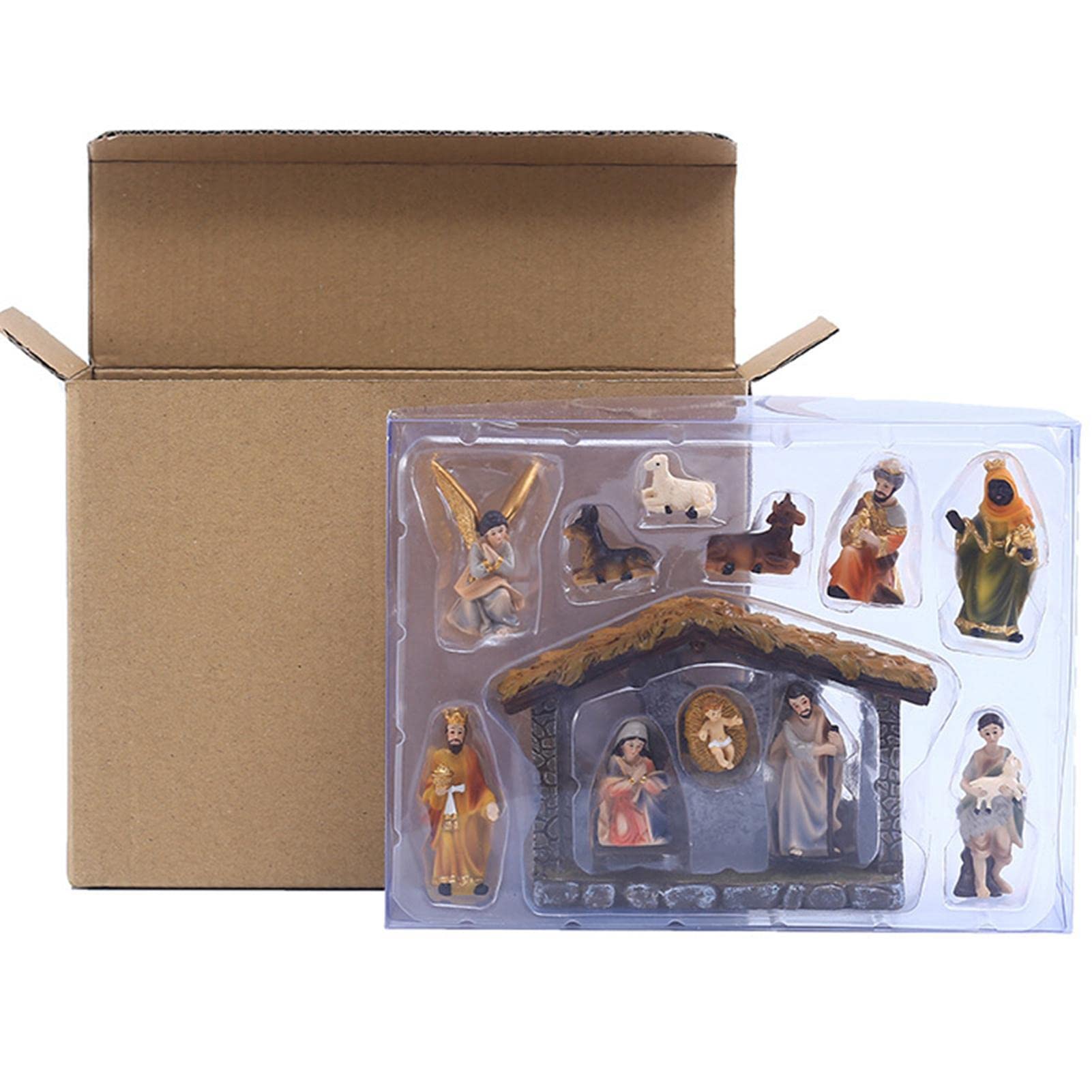Foto 6 pulgar | Set De Figuras De Resina Para Interiores Con Forma De Pesebre Lafande - Venta Internacional.