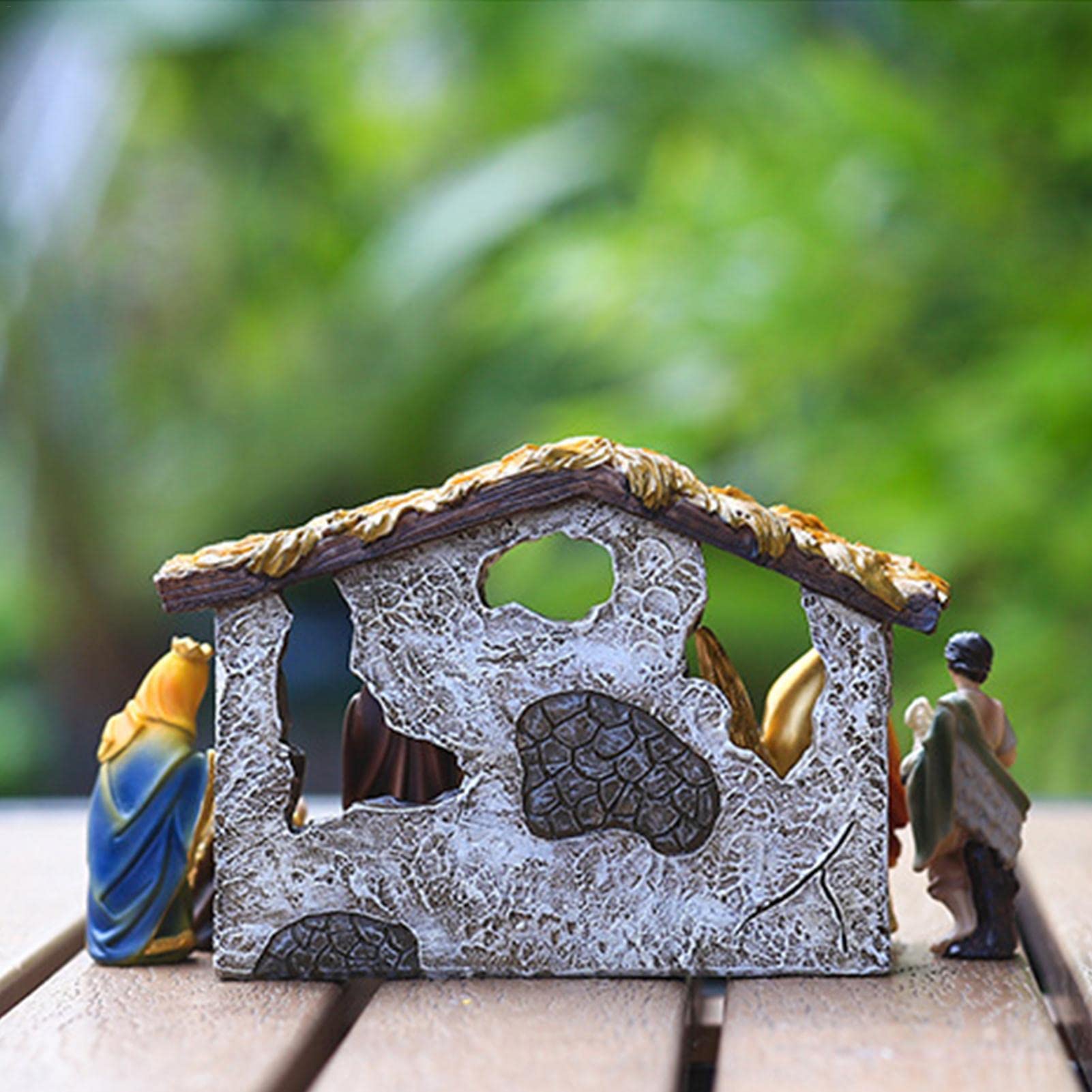 Foto 8 pulgar | Set De Figuras De Resina Para Interiores Con Forma De Pesebre Lafande - Venta Internacional.