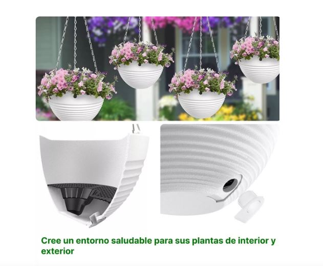 Foto 4 pulgar | Macetas de Plástico Colgantes con Gancho  Blanco