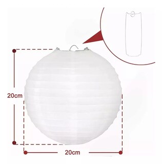 Foto 2 | 10 Lamparas Chinas De Papel Y 10 Amarillo Cálido Focos Led Eo Safe Imports Esi-17154 Blanco