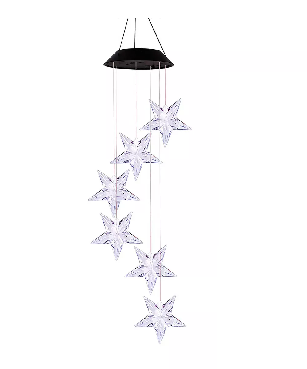 Campañas De Viento Colgantes Solar Lámpara Luz Led Exterior Estrellas Eo Safe Imports Esi-18569 Transparente