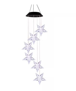 Foto 1 | Campañas De Viento Colgantes Solar Lámpara Luz Led Exterior Estrellas Eo Safe Imports Esi-18569 Transparente
