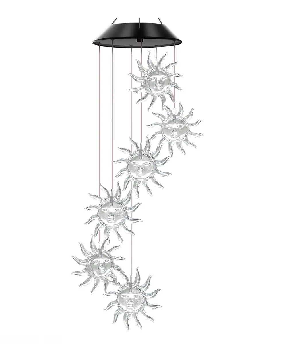 Foto 2 pulgar | Campañas De Viento Colgantes Solar Lámpara Luz Led Exterior Sol Eo Safe Imports Esi-18570 Transparente