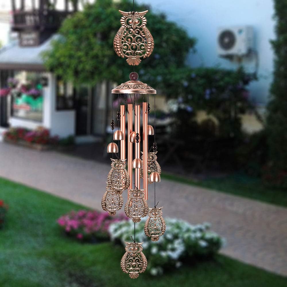 Foto 3 pulgar | Móvil Portátil Wind Chimes Owl Decor Con 7 Campanas De Aluminio - Venta Internacional.