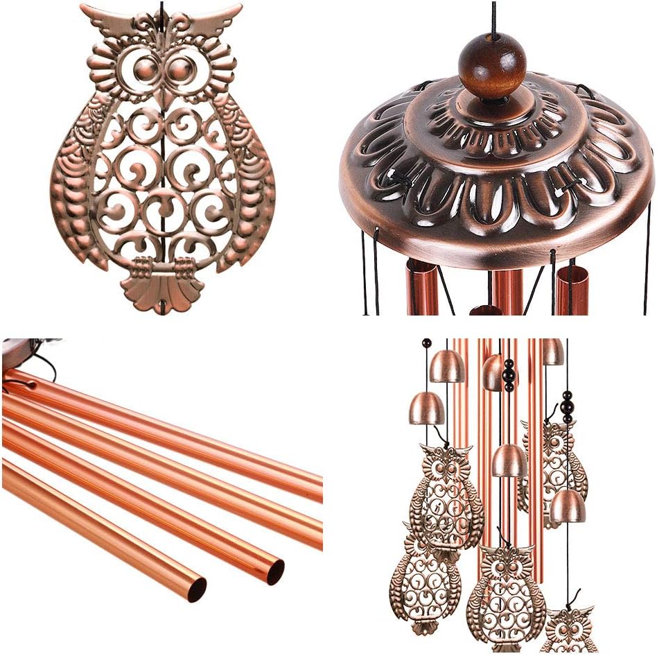 Foto 4 pulgar | Móvil Portátil Wind Chimes Owl Decor Con 7 Campanas De Aluminio - Venta Internacional.