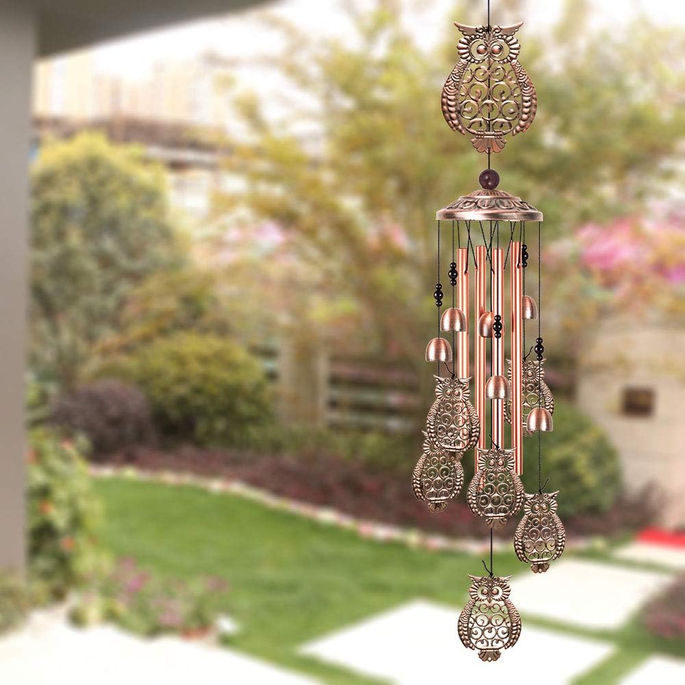 Foto 7 pulgar | Móvil Portátil Wind Chimes Owl Decor Con 7 Campanas De Aluminio - Venta Internacional.
