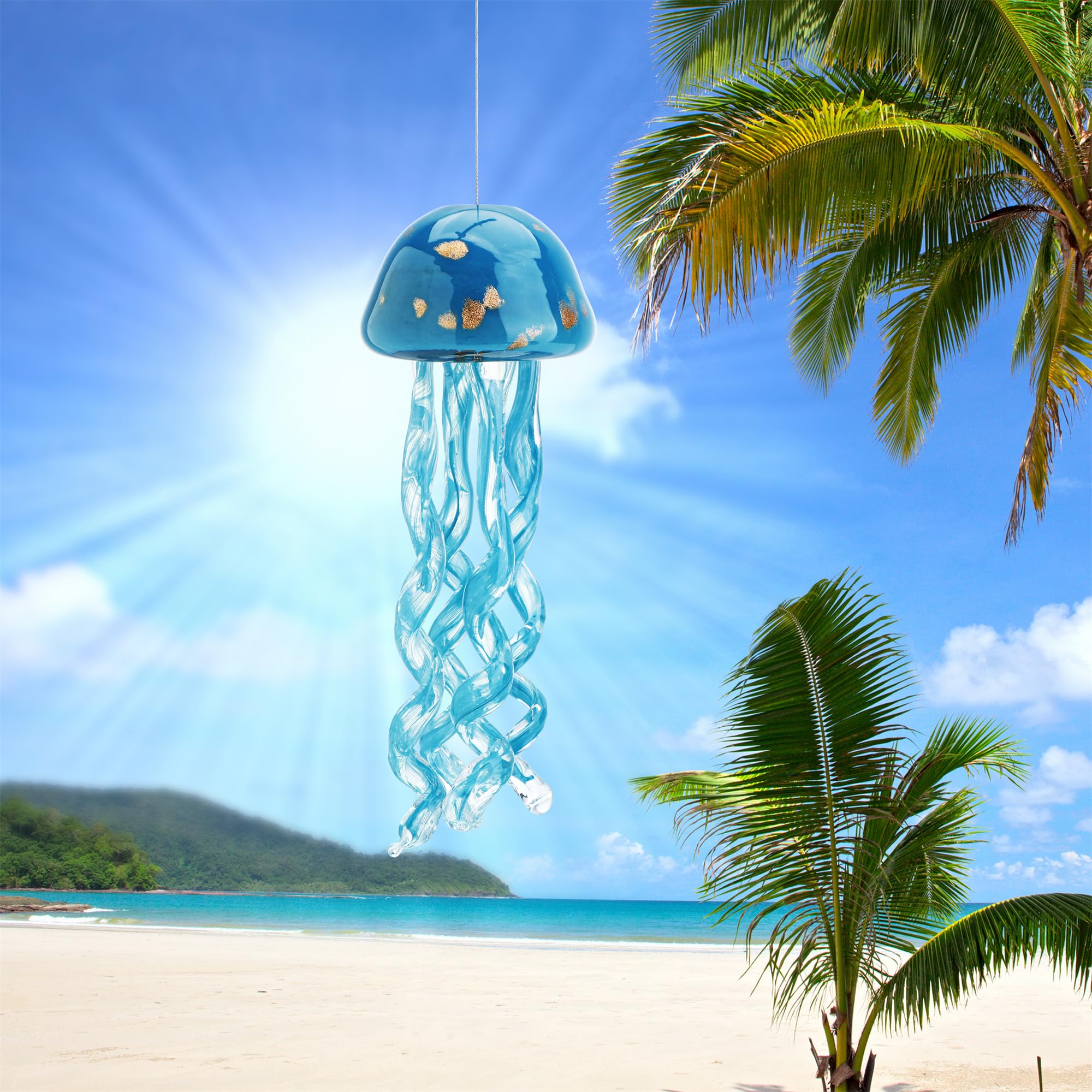 Foto 2 | Wind Chime H&d Hyaline & Dora, Cristal Soplado A Mano, Medusas - Venta Internacional.