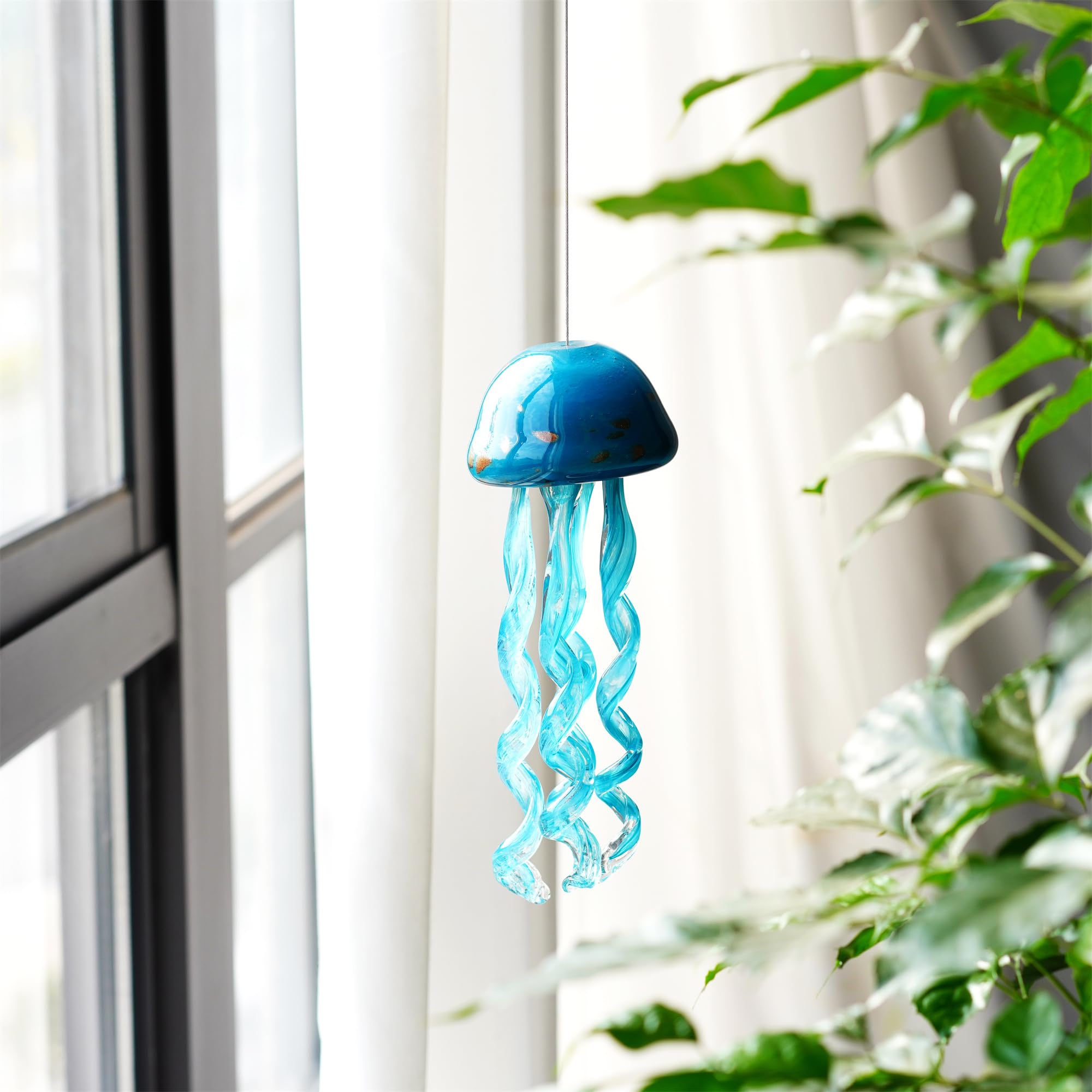 Foto 6 | Wind Chime H&d Hyaline & Dora, Cristal Soplado A Mano, Medusas - Venta Internacional.