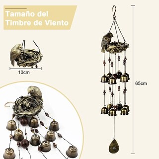 Foto 2 | Campana De Viento Pájaro Colibrí Colgante Eo Safe Imports Esi-20520 Dorado