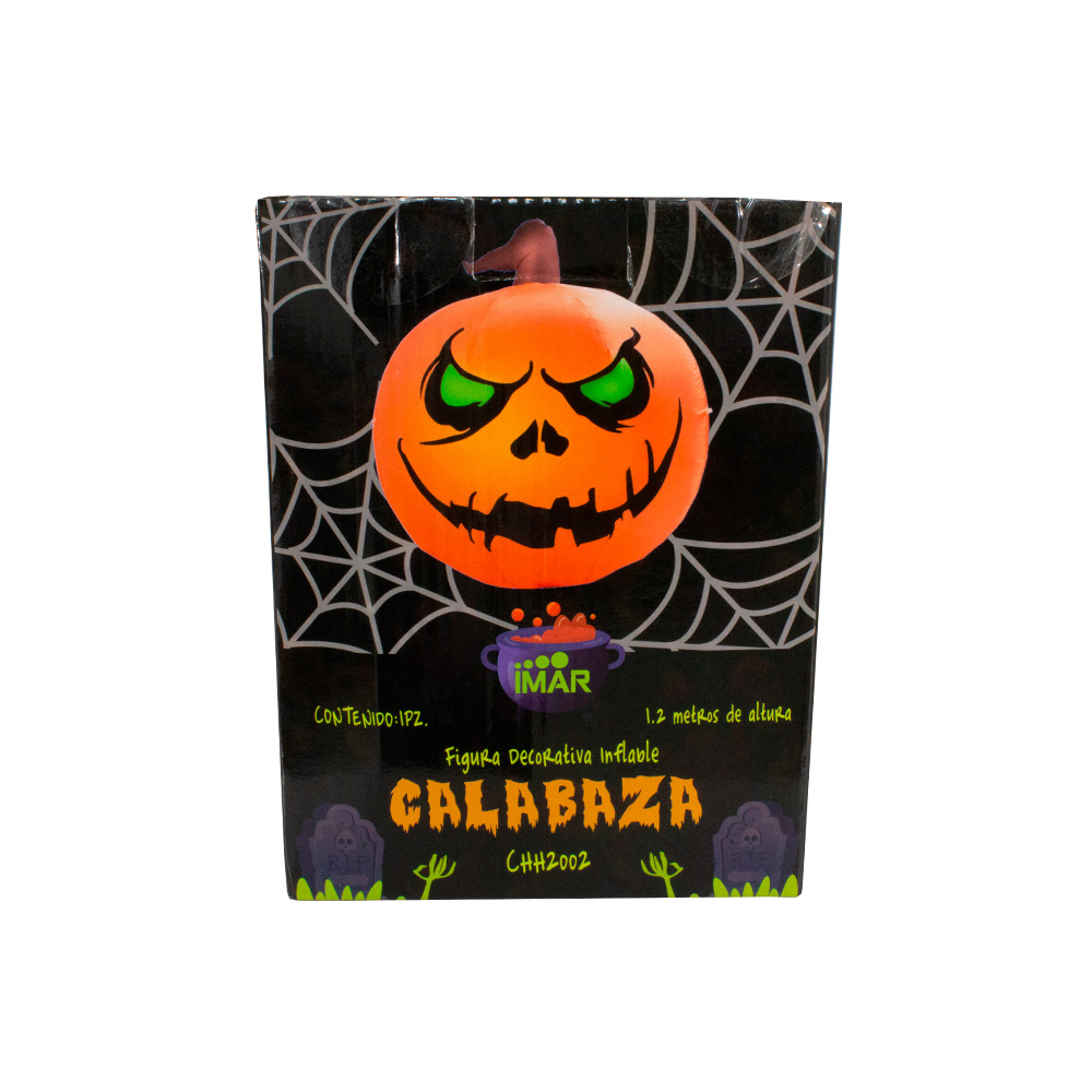 Foto 5 pulgar | Inflable de Halloween Calabaza Macabra Importadora La Merced Plástico Resistente con Iluminación Led