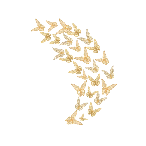 Decoracion Mariposas 3d Para Pared 144 Pcs Color Dorado