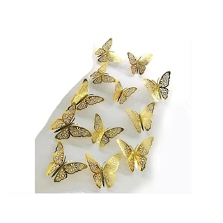 Foto 2 | Decoracion Mariposas 3d Para Pared 144 Pcs Color Dorado