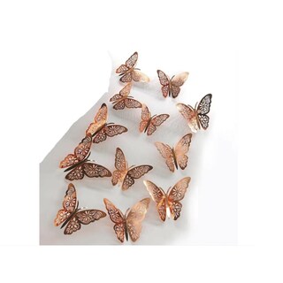 Foto 2 | Decoracion Mariposas 3d Para Pared 144 Pcs Color Oro Rosa
