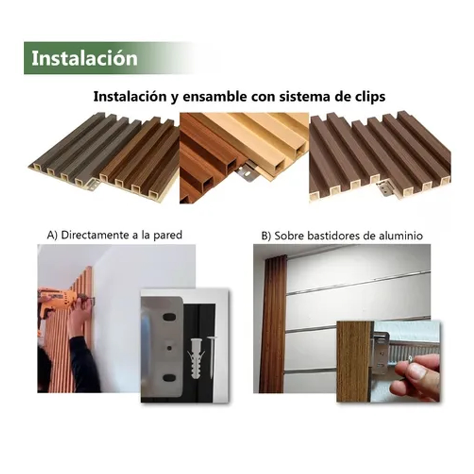 Foto 4 pulgar | Panel Decorativo para Interior XIMXI color Blanco de WPC Acanalado 3 Piezas