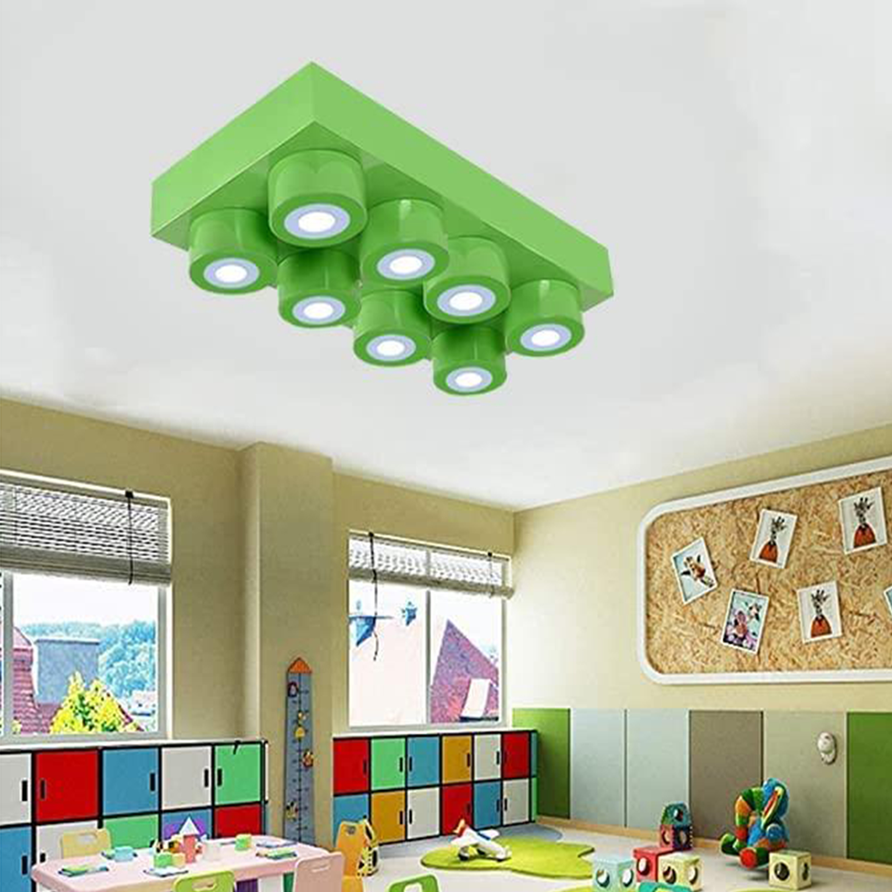 Lampara de Techo Bloques para Armar color Verde 2 Piezas